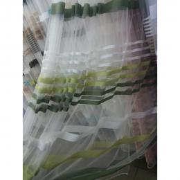 Тюль фатин с цветными полосами (3-х цветная) Fatin-colore-polosa Зеленый