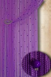 Шторы нити сиреневые с фиолетовым жемчугом Декарт № 12+101