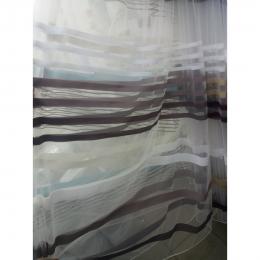 Тюль фатин с цветными полосами (3-х цветная) Fatin-colore-polosa Светло коричневый