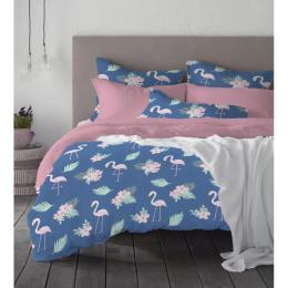 Комплект постельного белья  WASHED COTTON  light Фламинго
