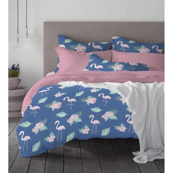 Фото Комплект постельного белья  WASHED COTTON  light Фламинго