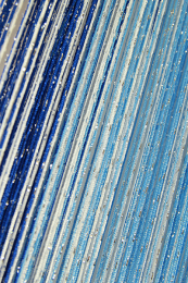 Шторы нити Радуга Дождь с серебристым люрексом белый голубой электрик № 1+11+208