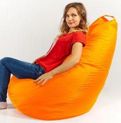 Кресло мешок пуфик груша оранжевое XL 120х85 см