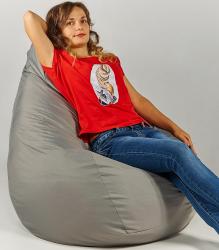 Кресло мешок пуфик груша серое XL 120х85 см