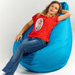 Кресло мешок пуфик груша голубое XL 120х85 см