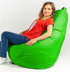 Кресло мешок пуфик груша зелёное XL 120х85 см