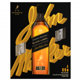 Виски Johnnie Walker Black label 12 лет 0,7 л. подарочный набор + 2 бокала