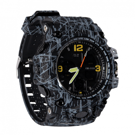 Фото Годинник спортивний SK1155 Чорно-сірий