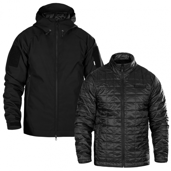 Фото Комплект 2в1 Куртка SoftShell з підстібкою (9488+9489) Чорна