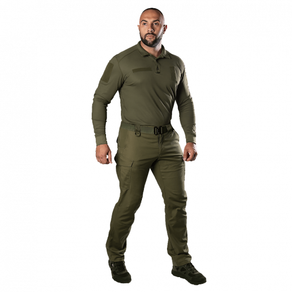 Фото Поло Army ID Long CoolPass Pique LT Олива