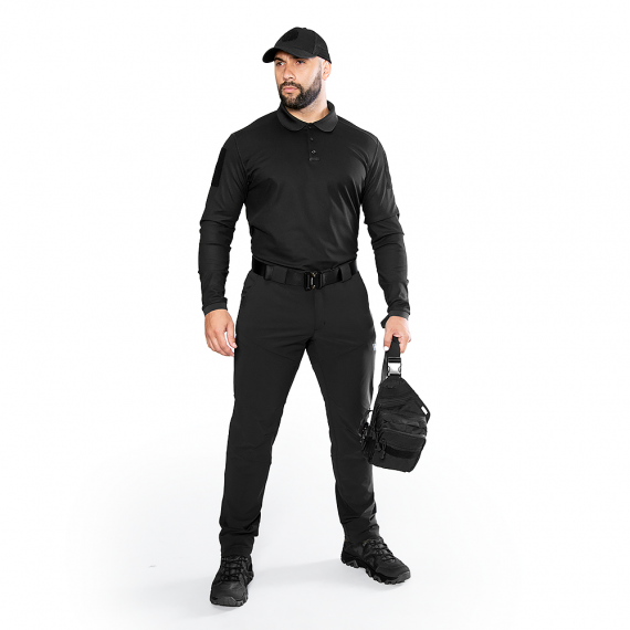 Фото Поло Patrol 2.0 (perf.) Long CoolPass Pique LT Чорне