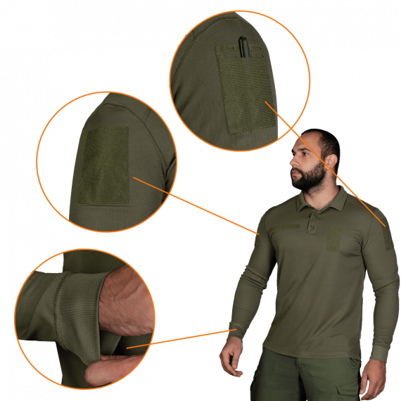 Фото Поло Army ID Long Олива