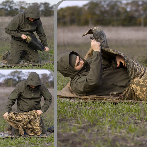 Фото Утеплене пончо-трансформер Кірея Піксель