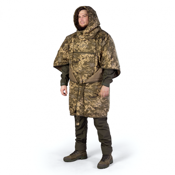 Фото Утеплене пончо-трансформер Кірея Піксель