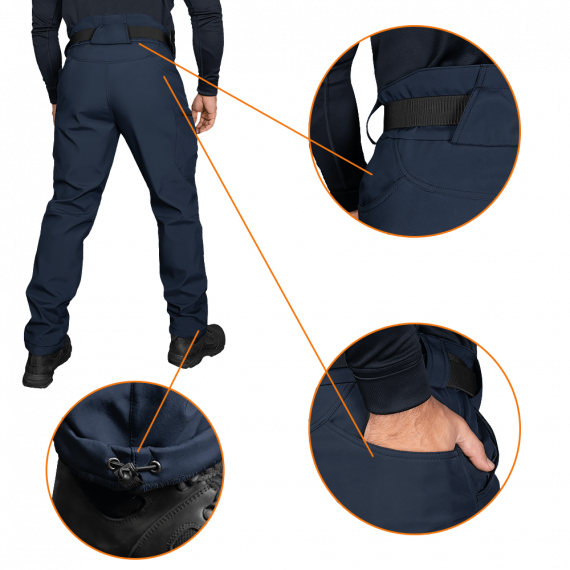 Фото Штани SoftShell Vent Mesh Темно-сині