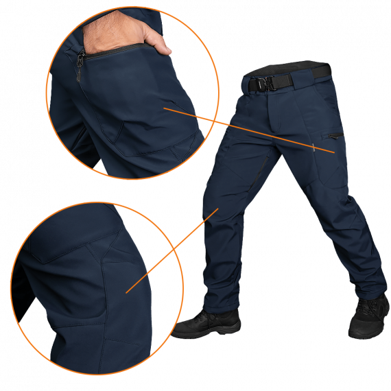 Фото Штани SoftShell Vent Mesh Темно-сині