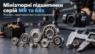 Мініатюрні підшипники серій MR та 68x (MR52–MR148, 681–688): таблиці розмірів та добір для сервоприводів і підвісів камер (Gimbal)