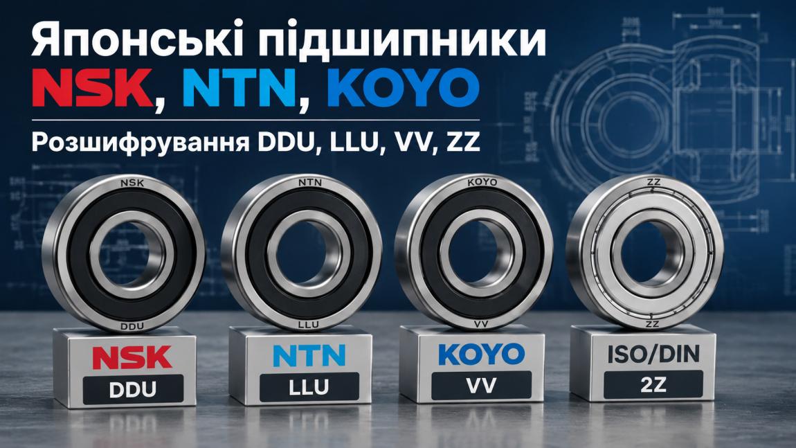 Японські підшипники NSK, NTN, KOYO: розшифровка захисних ущільнень (DDU, LLU, VV, ZZ) та заміна за ISO
