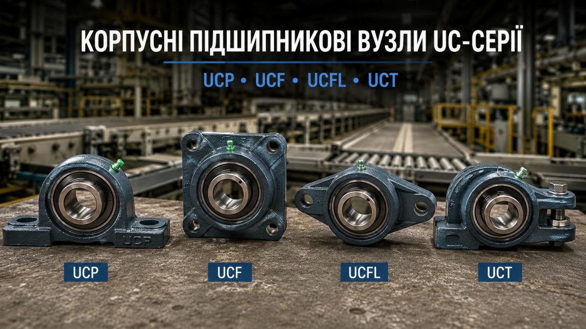 Корпусні підшипники UCP, UCF, UCFL, UCT: маркування, застосування та підбір