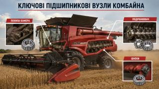 Підшипники комбайнів Case IH та New Holland карта застосовуваності за ключовими вузлами (похила камера, подрібнювач, шнеки)