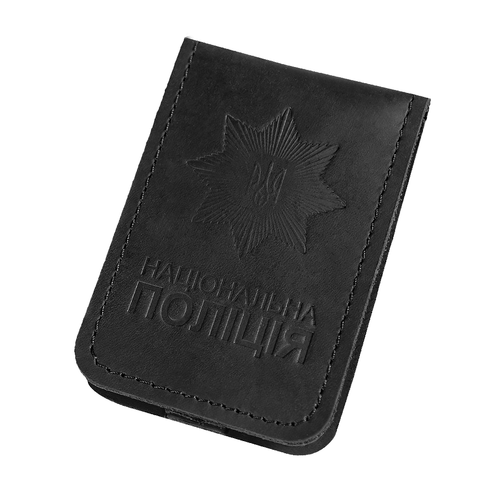 Обкладинка для посвідчення та жетону НПУ Чорна (7987)