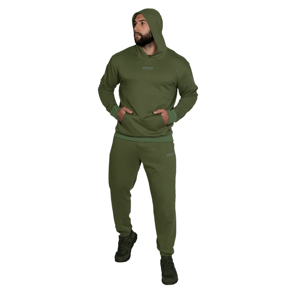 Спортивний костюм Basic Hood Cotton Олива (7383), XL