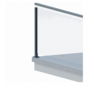 Postes ranura con pasamanos colocado sobre vidrio