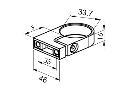 Foto Abrazaderas verticales 33,7 mm, AISI 304, SATINADO
