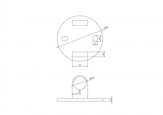 Foto Abrazaderas verticales Ø 42,4 mm, AISI 316, SATINADO