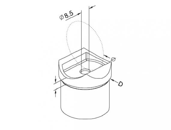Foto Adaptador 42,4 mm / 42,4 mm, AISI 304, SATINADO.