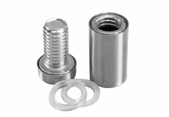 Foto Adaptador de vidrio Ø 12 mm, dist. 20 mm, para plano, AISI 201, SATINADO