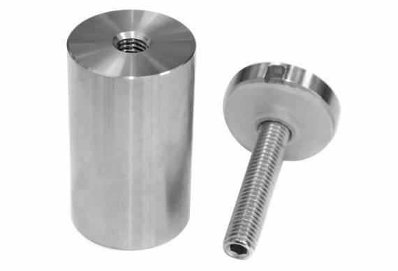 Foto Adaptador de vidrio 30/50mm rosca M8, AISI 304, SATINADO