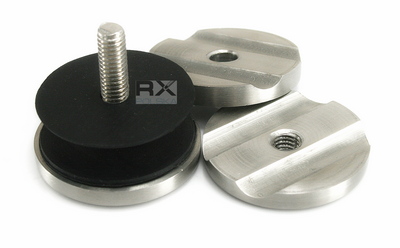 Foto Adaptador de vidrio Ø 35 mm, dos barras 8 mm, AISI 304, SATINADO