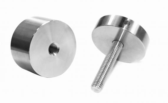 Foto Adaptador de vidrio 40/30mm rosca M10, AISI 304, SATINADO