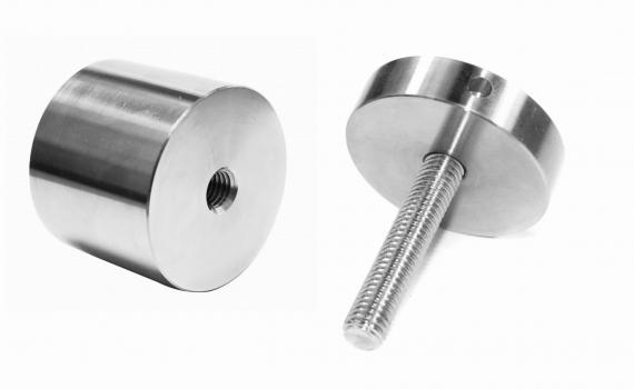 Foto Adaptador de vidrio 40/40mm rosca M10, AISI 304, SATINADO