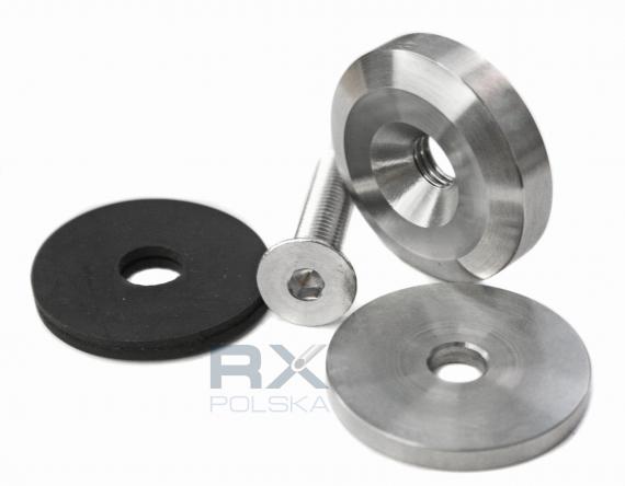 Foto Adaptador de vidrio 40/4mm DIN 7991 orificio 8,5mm, AISI 304, SATINADO