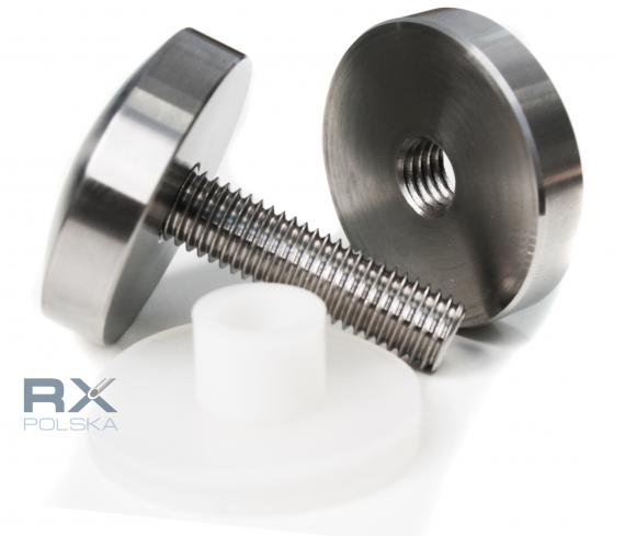 Foto Adaptador de vidrio 40/8mm rosca M10, AISI 304, SATINADO