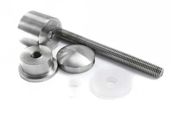 Foto Adaptador de vidrio Ø40 mm, distancia regulable 35-48 mm, AISI 304, SATINADO