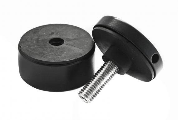 Foto Adaptador de vidrio Ø 50/20 mm M10, AISI 304, RAL 9005 mate