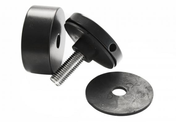 Foto Adaptador de vidrio Ø 50/20 mm M10, AISI 304, RAL 9005 mate