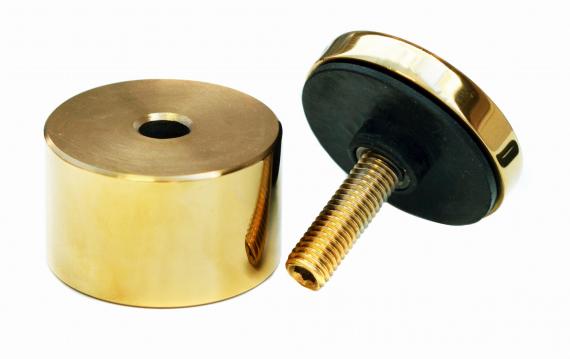 Foto Adaptador de vidrio 50/20mm rosca M10, AISI 304, DORADO Pulido