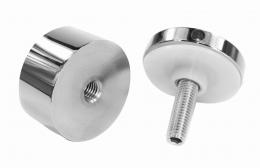 Adaptador de vidrio 50/20mm rosca M10, AISI 304, Pulido.