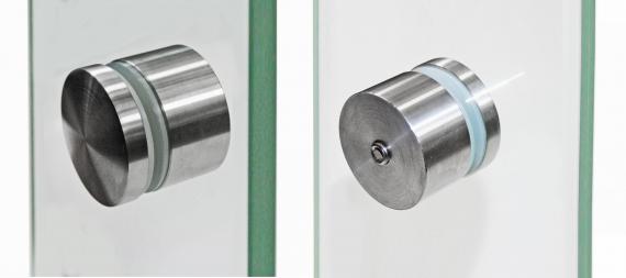 Foto Adaptador de vidrio 50/25mm rosca M10, AISI 304, SATINADO