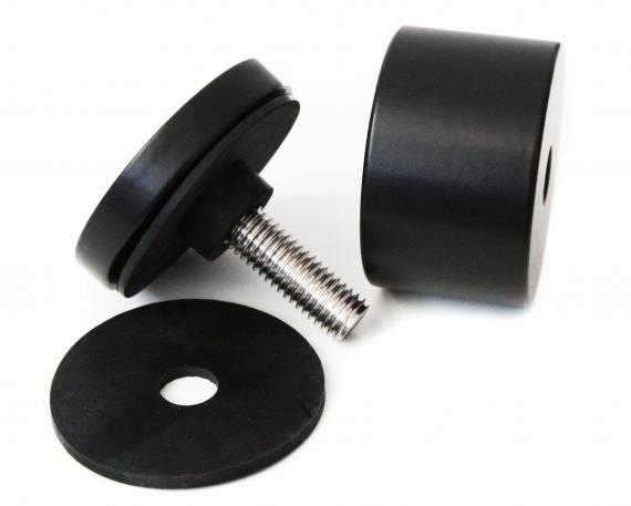 Foto Adaptador de vidrio Ø 50/30 mm M10, AISI 304, RAL 9005 mate