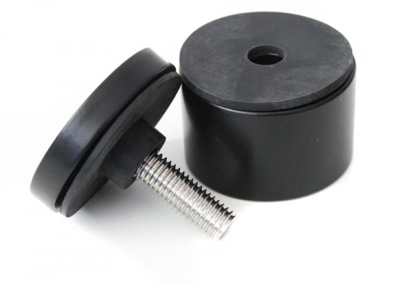 Foto Adaptador de vidrio Ø 50/30 mm M10, AISI 304, RAL 9005 mate