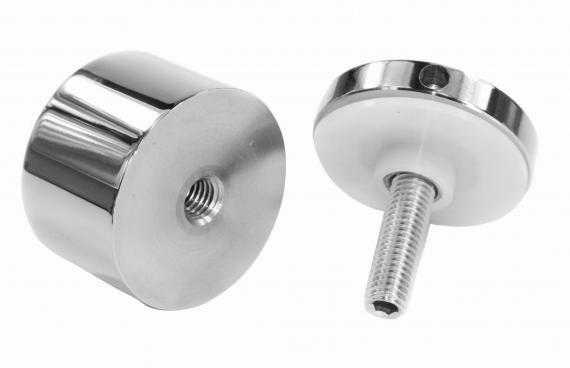 Foto Adaptador de vidrio 50/30mm rosca M10, AISI 304, Pulido.