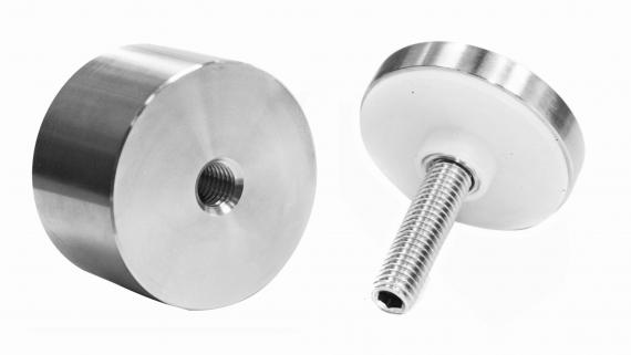 Foto Adaptador de vidrio 50/35mm rosca M10, AISI 304, SATINADO