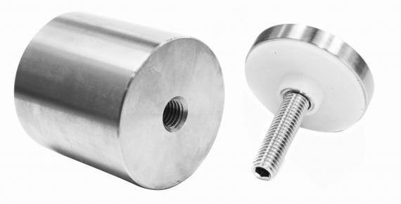 Foto Adaptador de vidrio 50/50mm rosca M10, AISI 316, SATINADO