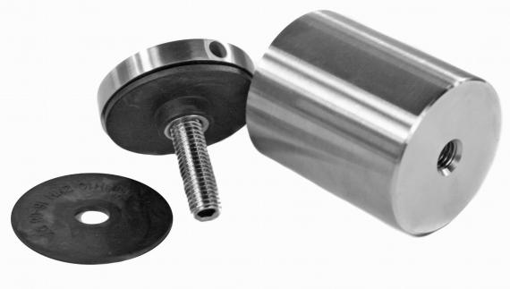 Foto Adaptador de vidrio 50/60mm rosca M10, AISI 304, SATINADO.