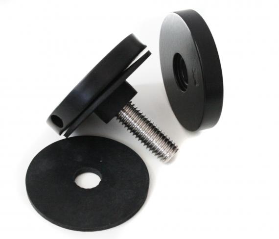 Foto Adaptador de vidrio Ø 50/8 mm M10, AISI 304, RAL 9005 mate